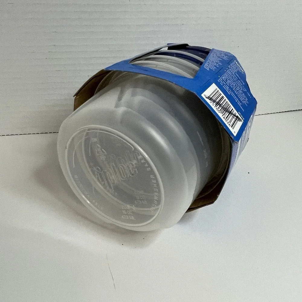 Ziploc Twist n Lock Loc 3-Pack Small Round Plastic Containers + Lids 1 Pint NEW!